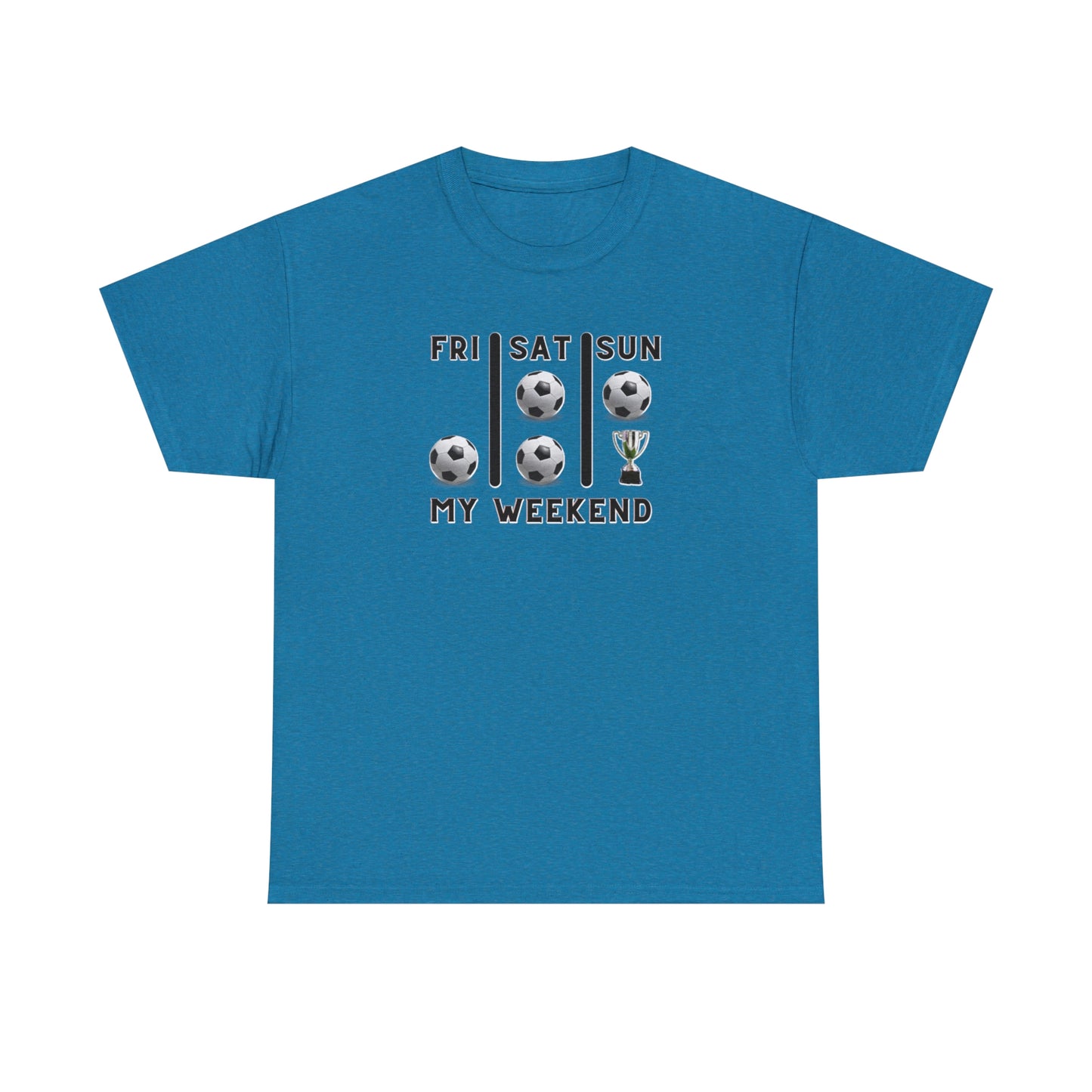 Soccer Trophy- My Weekend- Various Blue colors- Unisex Heavy Cotton Tee (ST-NCP-21-501U)