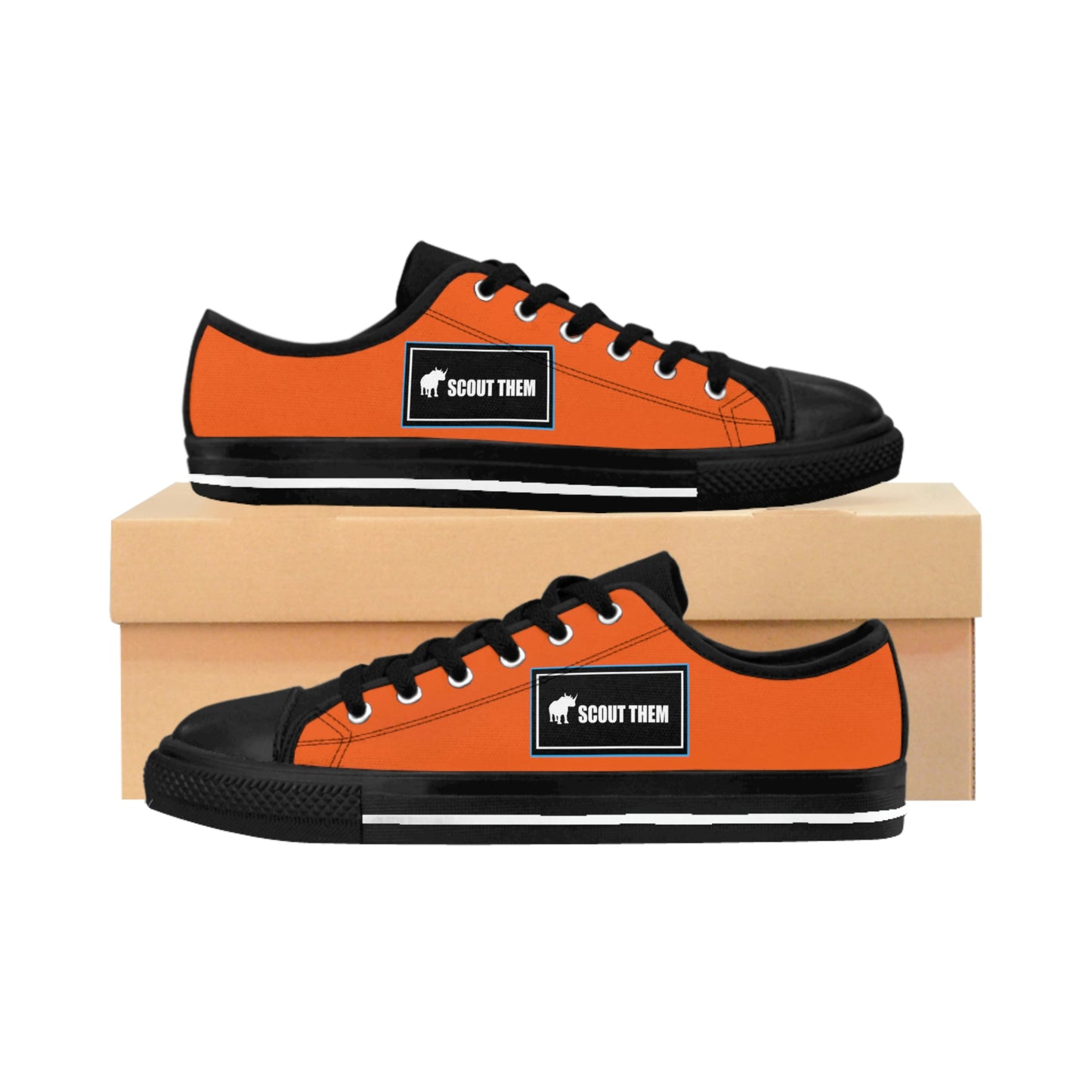 ScoutThem Shield blue border- Men's Sneakers- Orange and Black (ST-FGS-42-113M)