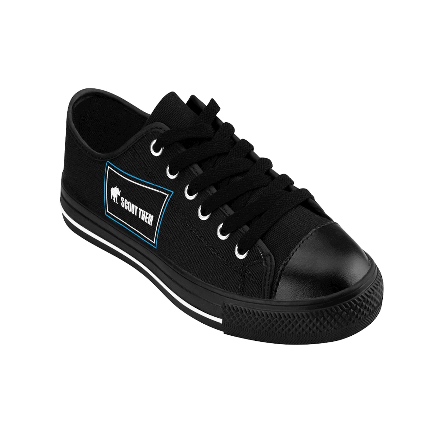 ScoutThem Shield blue border- Women's Sneakers- Black (ST-FGS-42-201W)