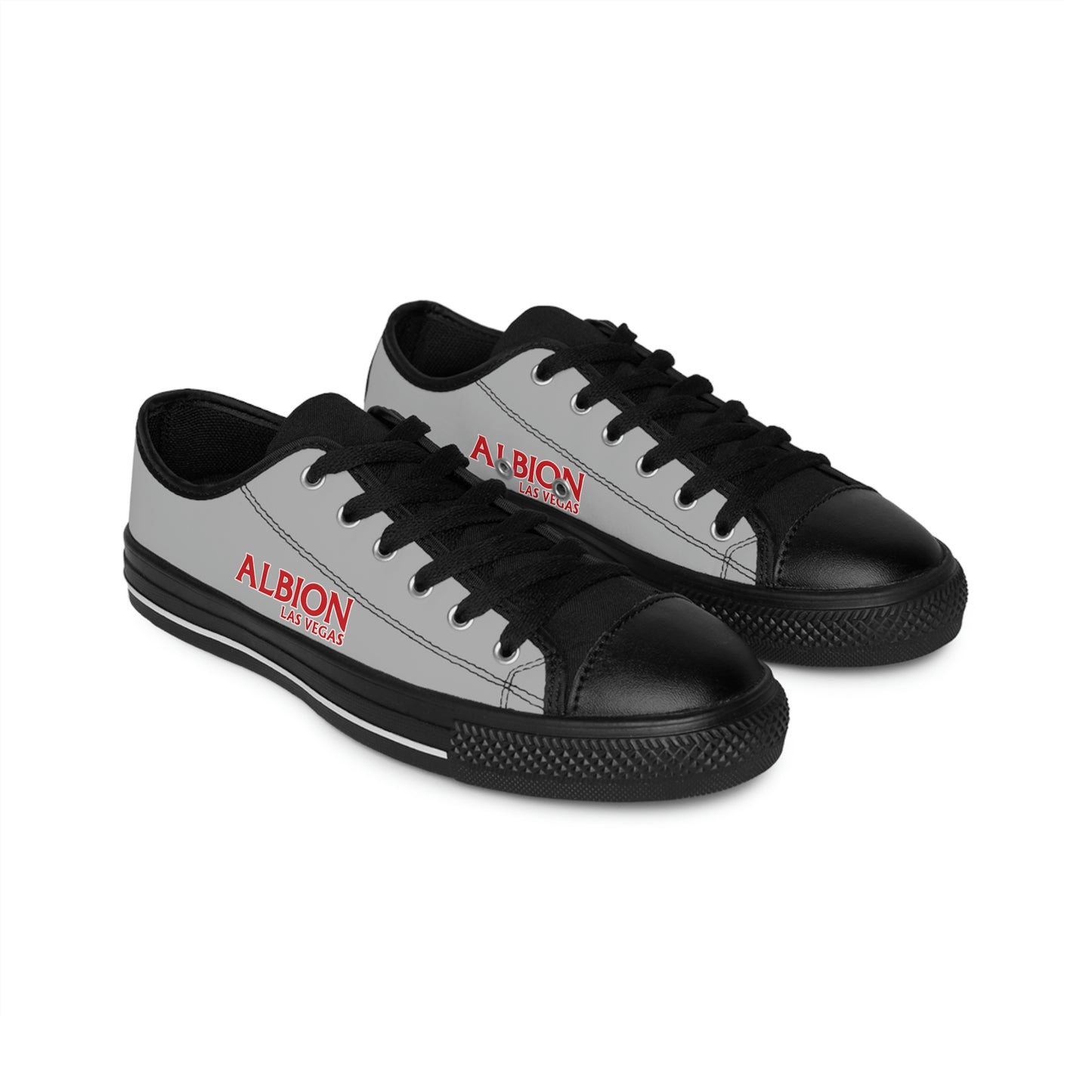 Albion LV Logo- Men's Sneakers- Light Grey and Black (ALB-LV-42-132M)