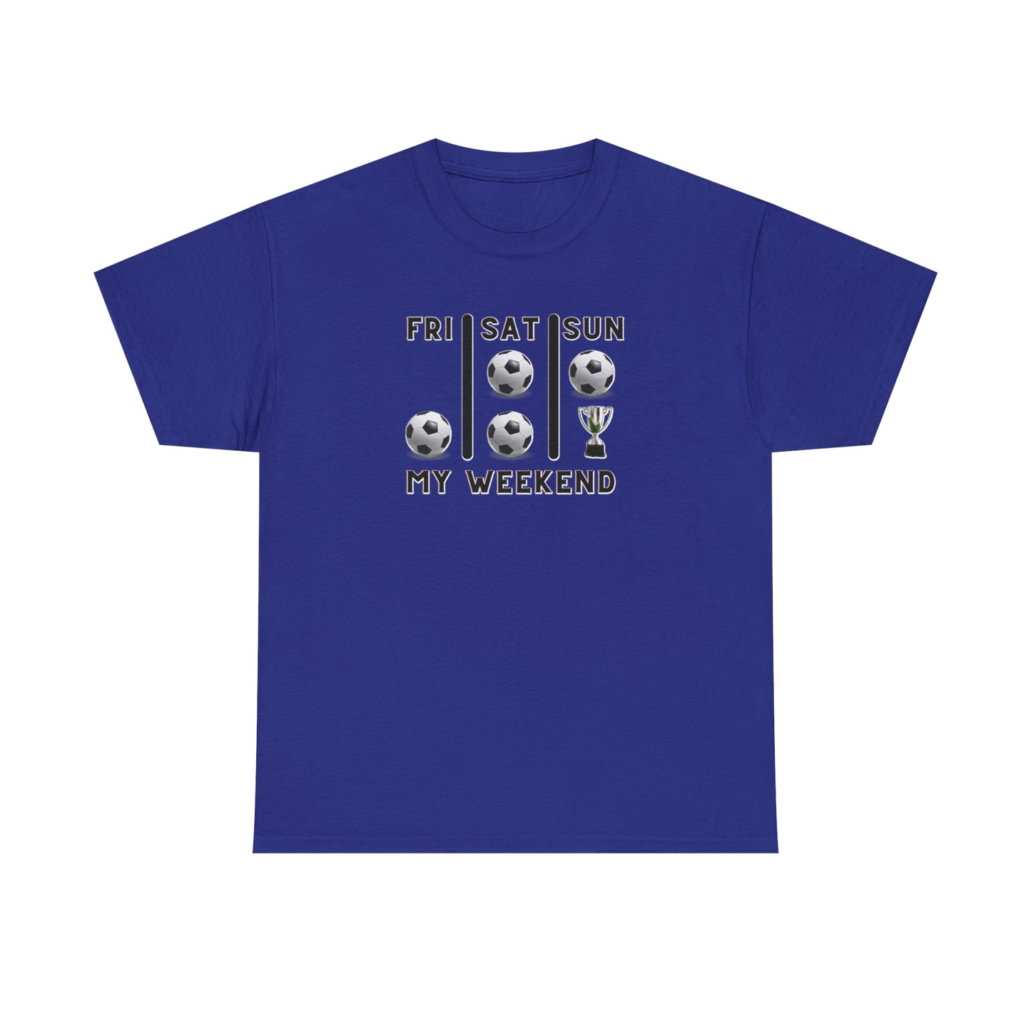Soccer Trophy- My Weekend- Various Blue colors- Unisex Heavy Cotton Tee (ST-NCP-21-501U)