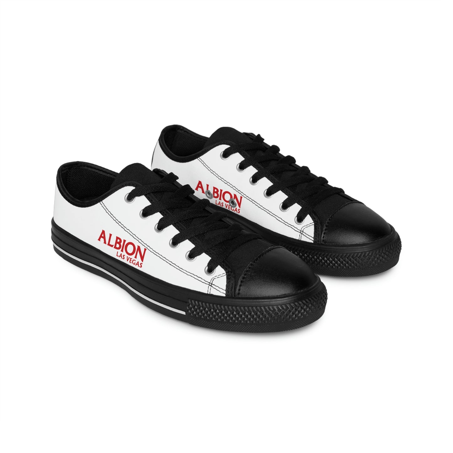 Albion LV Logo- Men's Sneakers- White and Black (ALB-LV-42-130M)