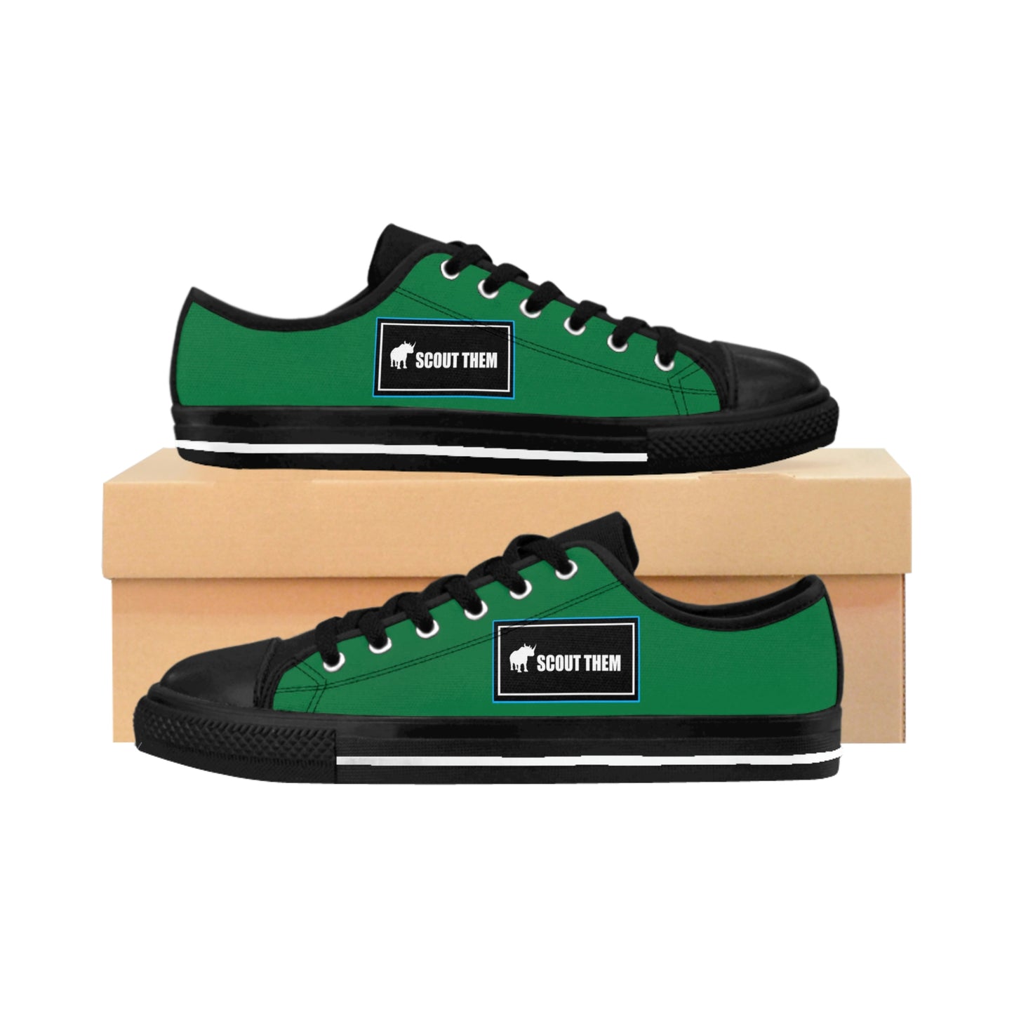 ScoutThem Shield blue border- Men's Sneakers- Dark Green and Black (ST-FGS-42-116M)