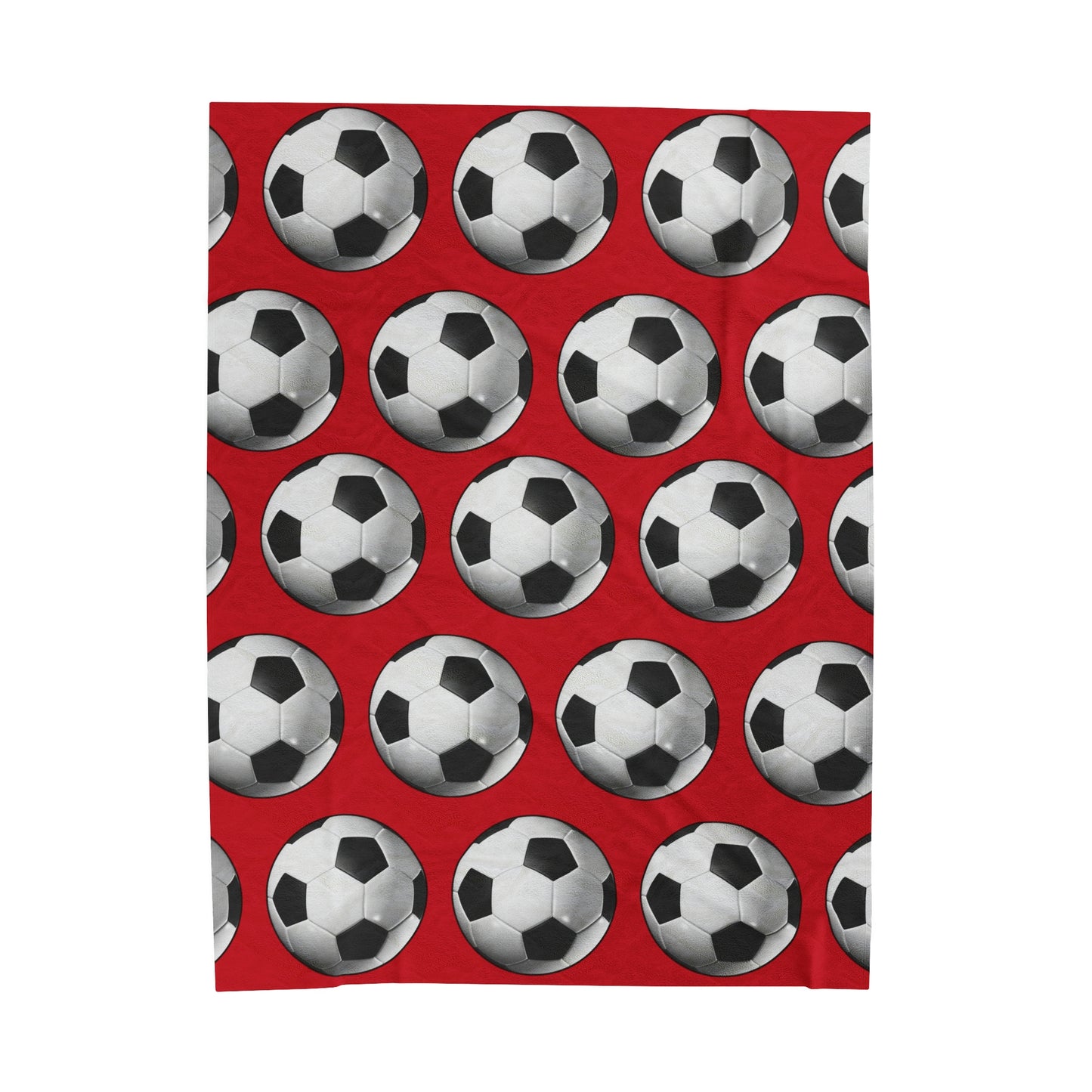 Soccer ball print- Velveteen Plush Blanket- DARK RED (ST-NCP-61-124U)