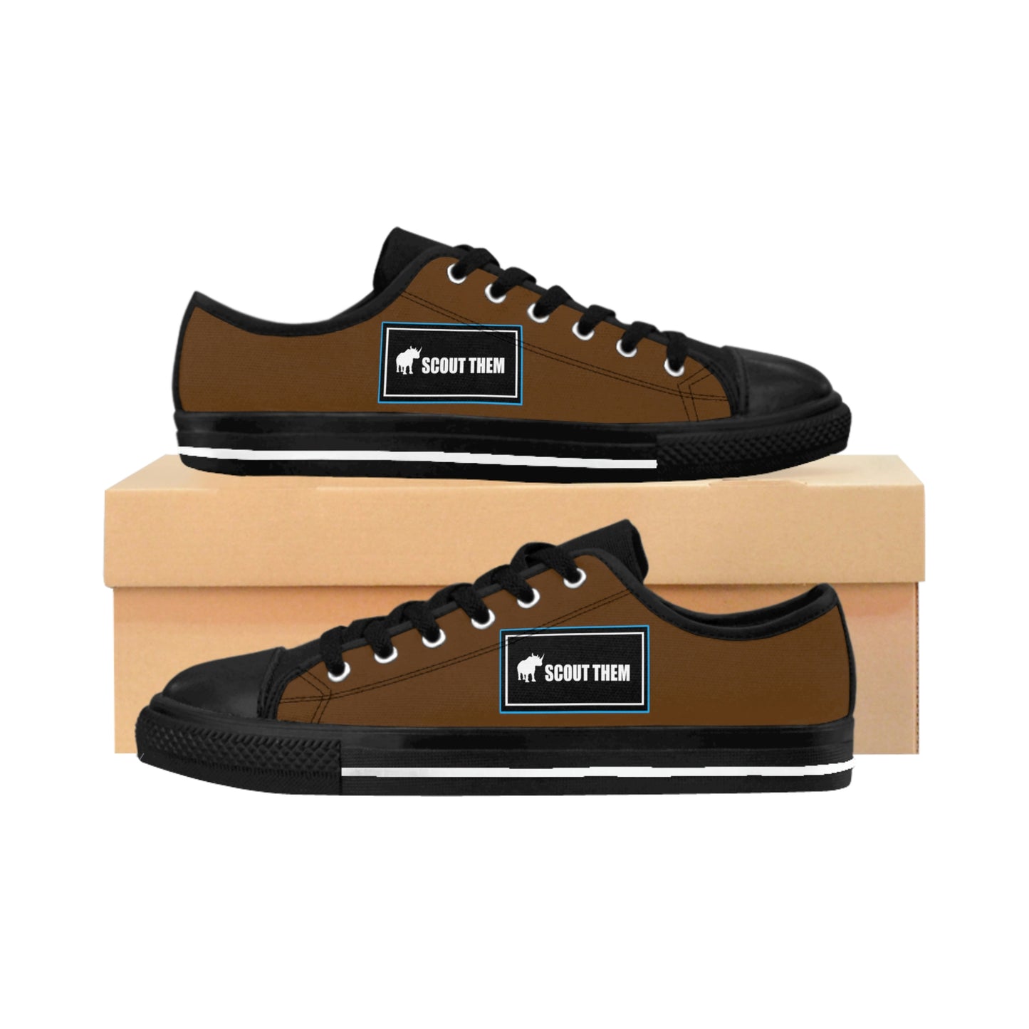 ScoutThem Shield blue border- Men's Sneakers- Brown and Black (ST-FGS-42-110M)