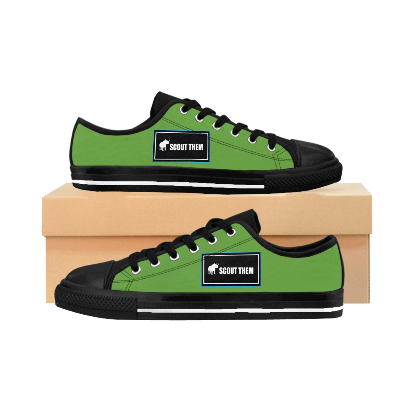 ScoutThem Shield blue border- Men's Sneakers- Green and Black (ST-FGS-42-115M)