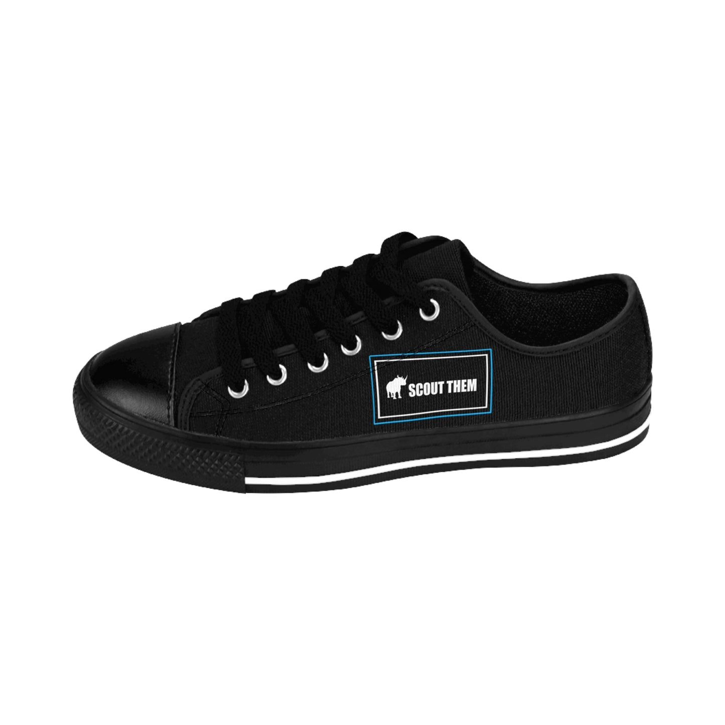 ScoutThem Shield blue border- Men's Sneakers- Black (ST-FGS-42-101M)