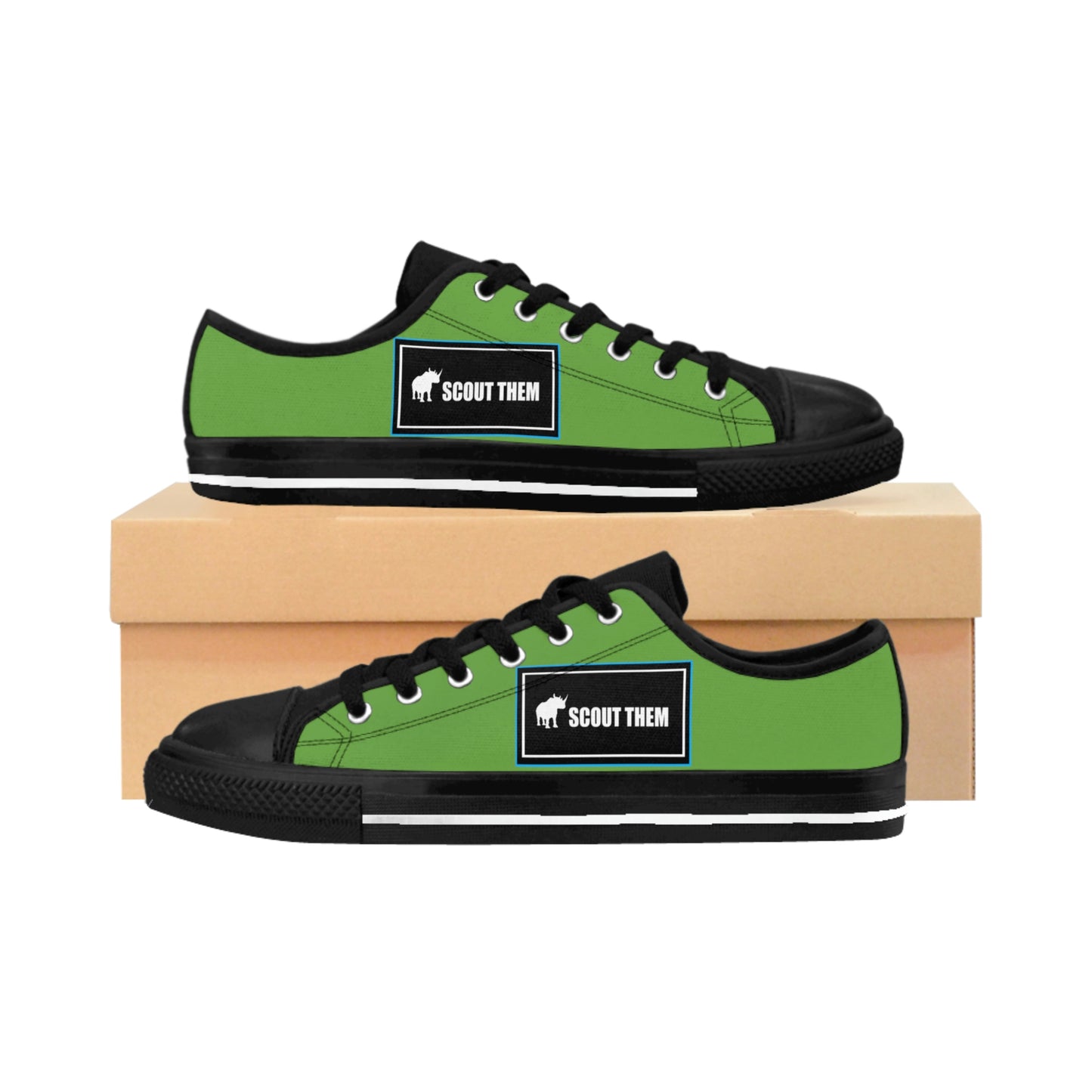 ScoutThem Shield blue border- Women's Sneakers- Green and Black (ST-FGS-42-215W)