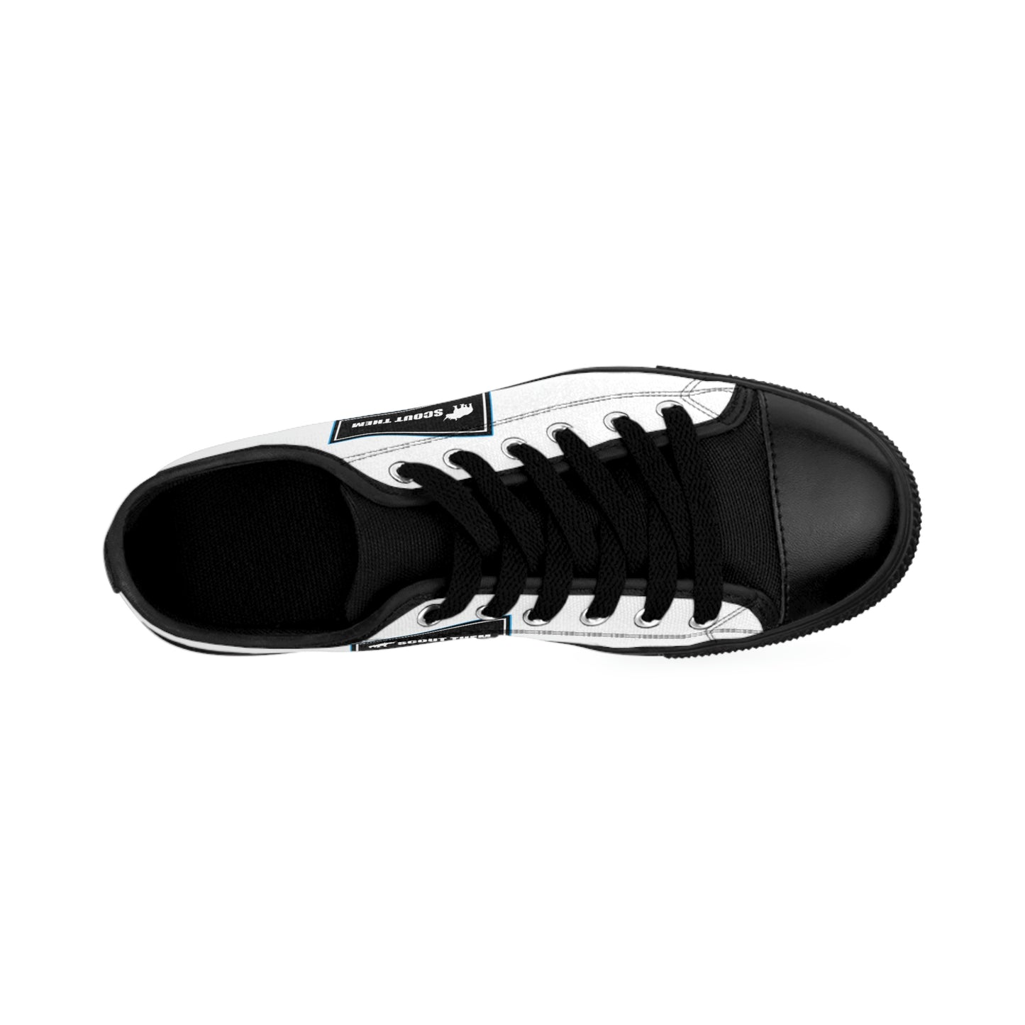 ScoutThem Shield blue border- Men's Sneakers- White and Black (ST-FGS-42-100M)