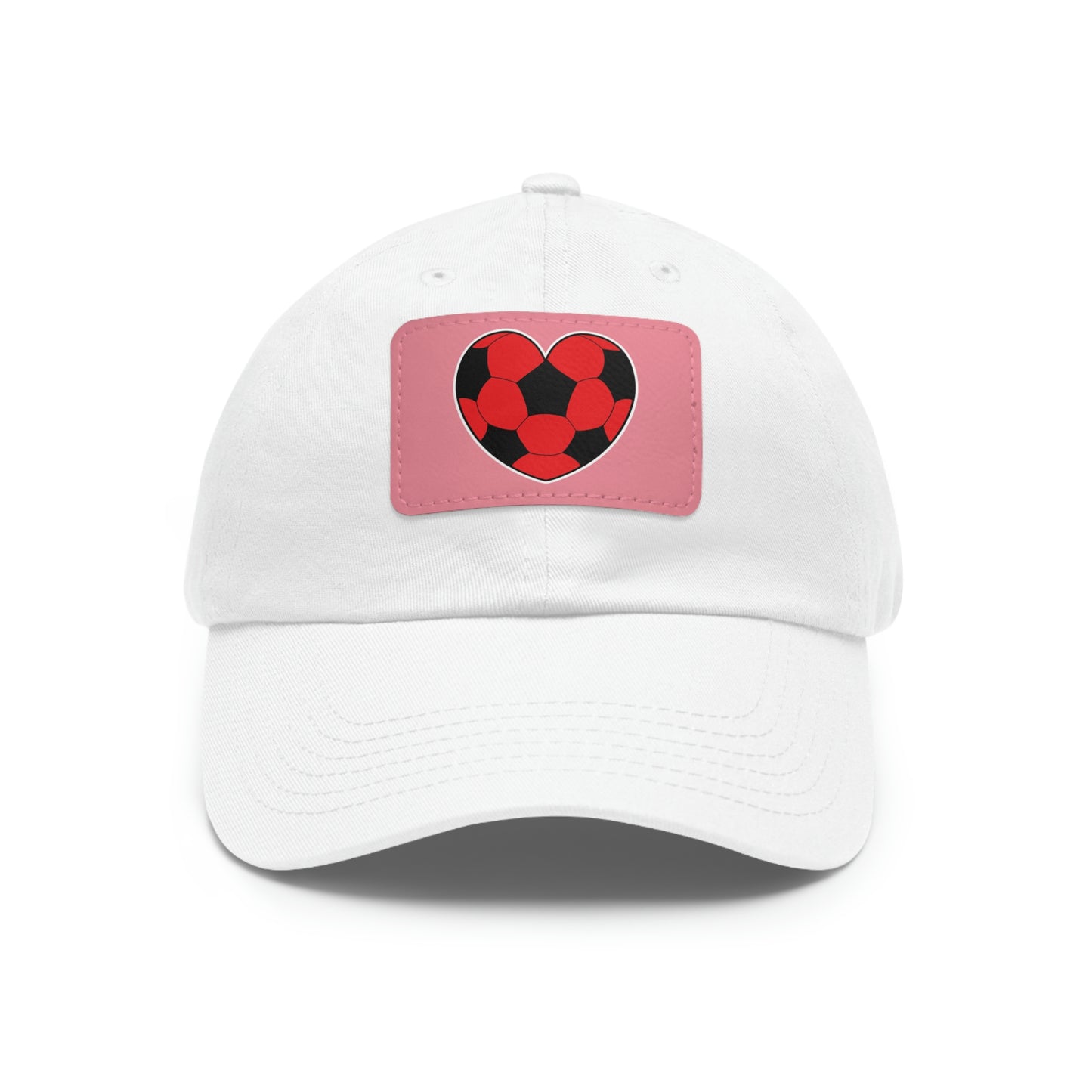 Soccer Ball Heart red- Dad Hat with Leather Patch (ST-NCP-11-034U)