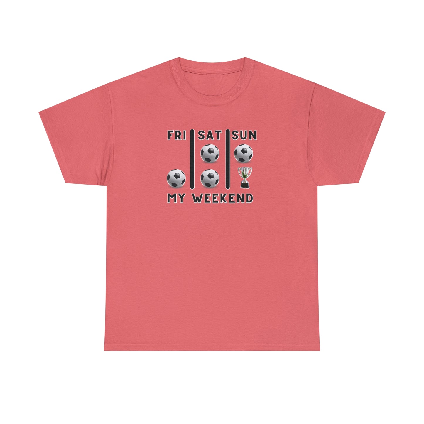 Soccer Trophy- My Weekend- Various Red colors- Unisex Heavy Cotton Tee (ST-NCP-21-502U)