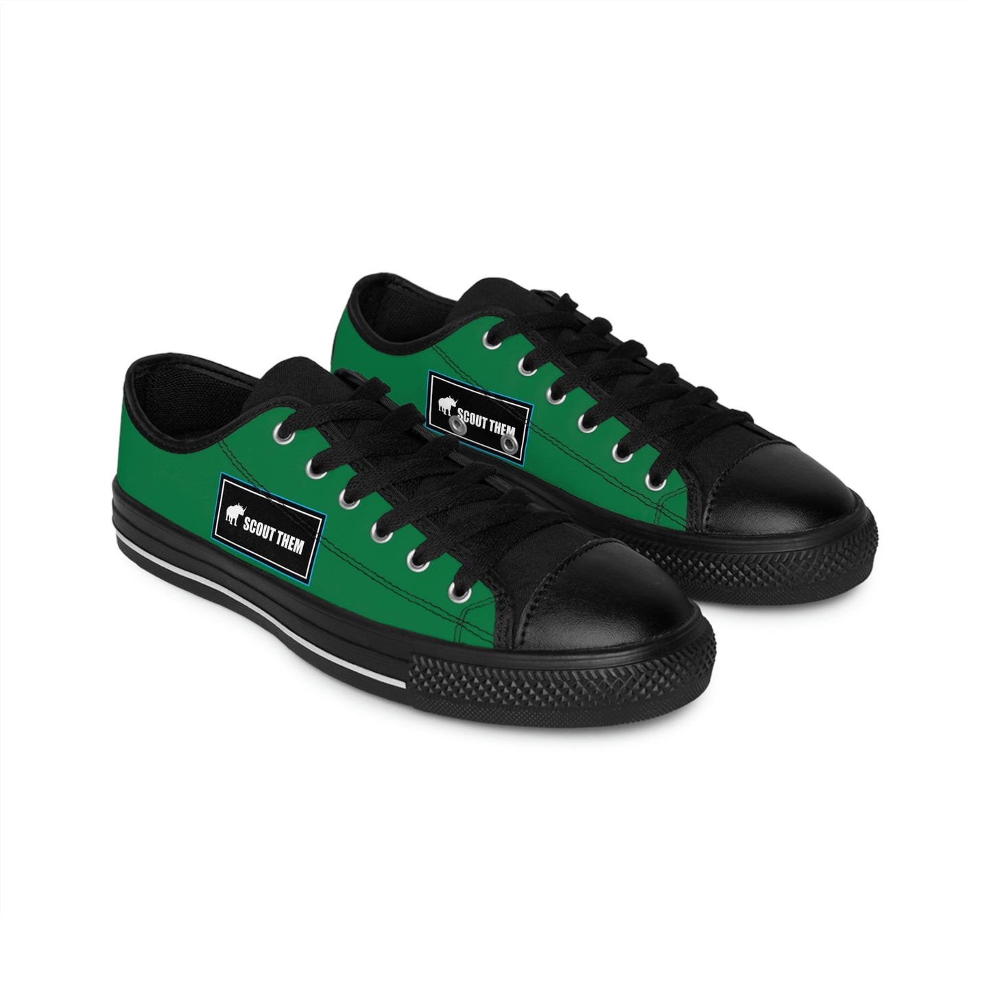 ScoutThem Shield blue border- Men's Sneakers- Dark Green and Black (ST-FGS-42-116M)