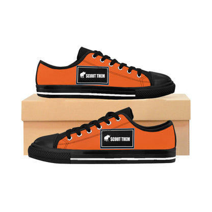 ScoutThem Shield blue border- Women's Sneakers- Orange and Black (ST-FGS-42-213W)