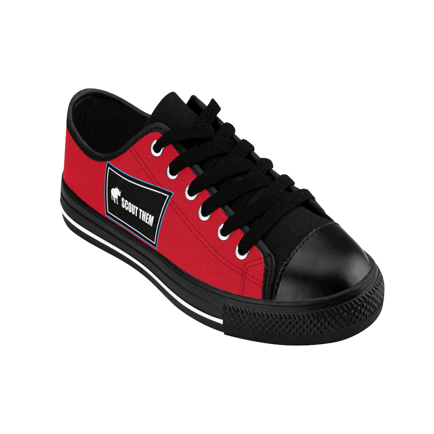 ScoutThem Shield blue border- Women's Sneakers- Dark Red and Black (ST-FGS-42-209W)