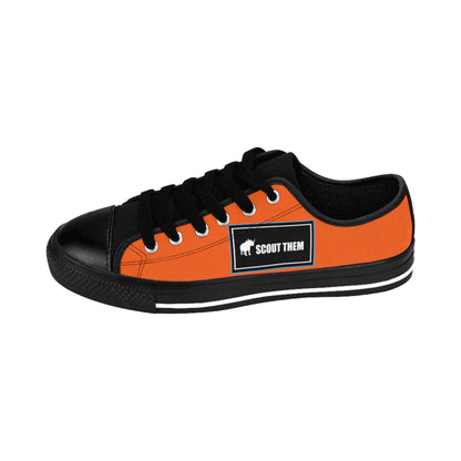 ScoutThem Shield blue border- Women's Sneakers- Orange and Black (ST-FGS-42-213W)