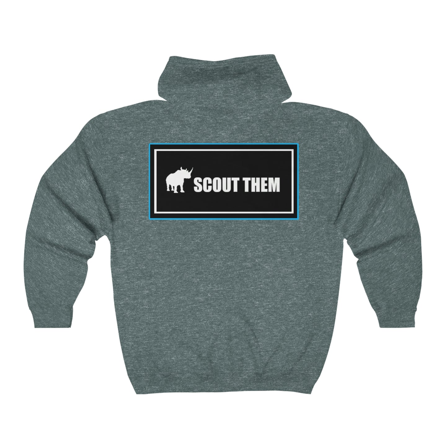 ScoutThem Shield Sm blue border Front- Shield Lg Back- Unisex Heavy Blend™ Full Zip Hooded Sweatshirt (ALB-LV-22-531U)