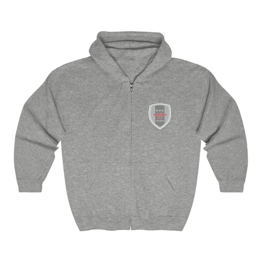 Albion LV Shield Sm Front- Unisex Heavy Blend™ Full Zip Hooded Sweatshirt (ALB-LV-22-511U)