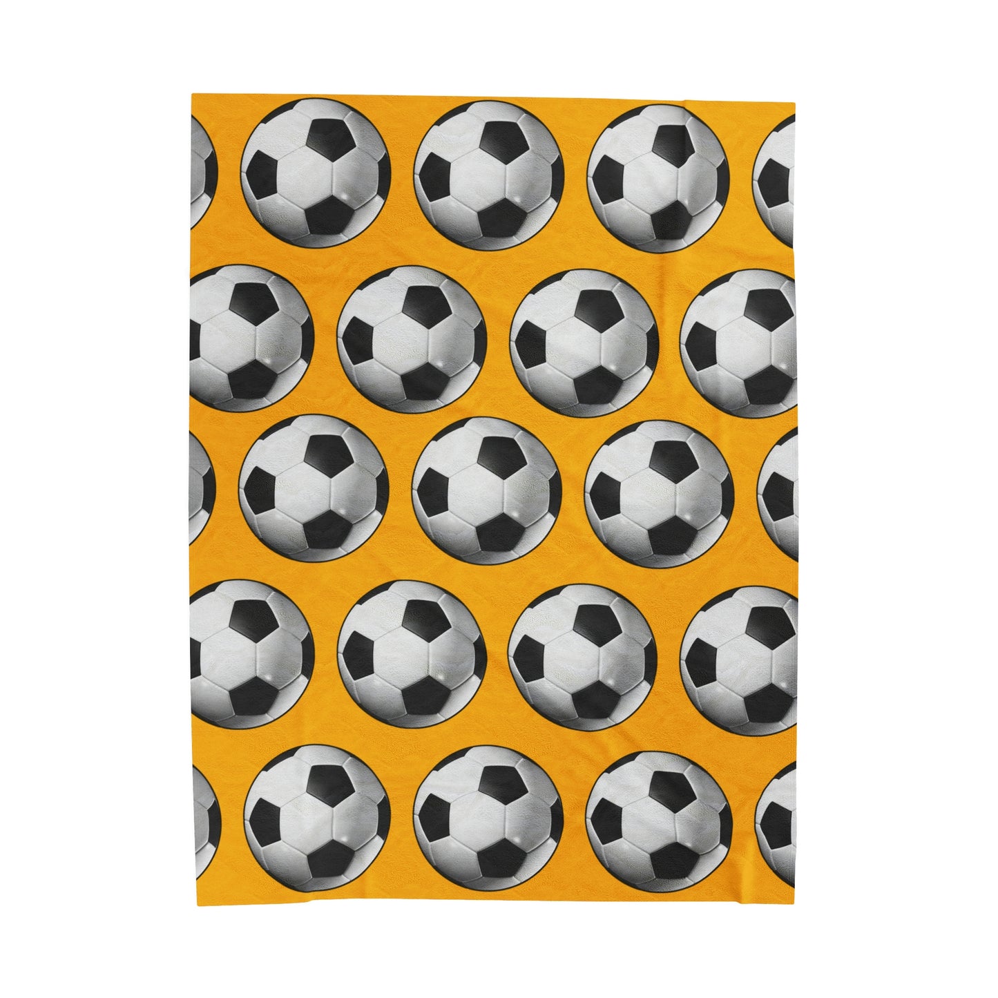 Soccer ball print- Velveteen Plush Blanket- YELLOW (ST-NCP-61-135U)