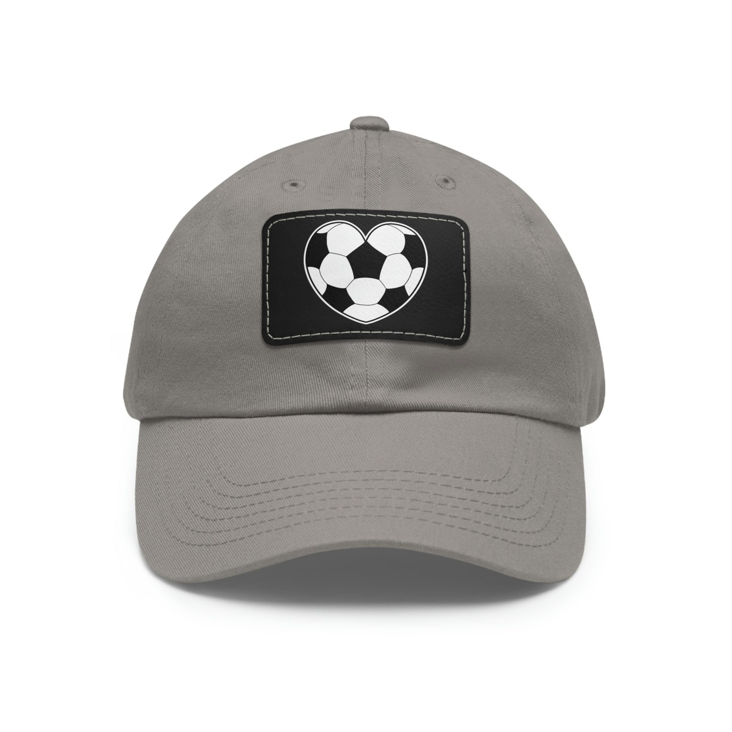 Soccer Ball Heart white- Dad Hat with Leather Patch (ST-NCP-11-033U)