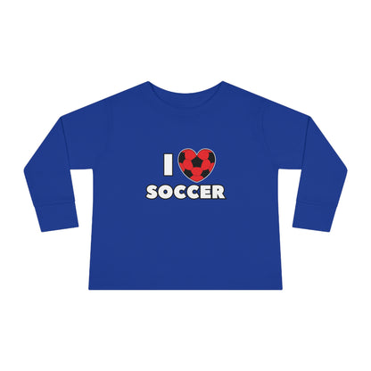 I Heart Soccer red Lg- Toddler Long Sleeve Tee (ST-NCP-24-850K)