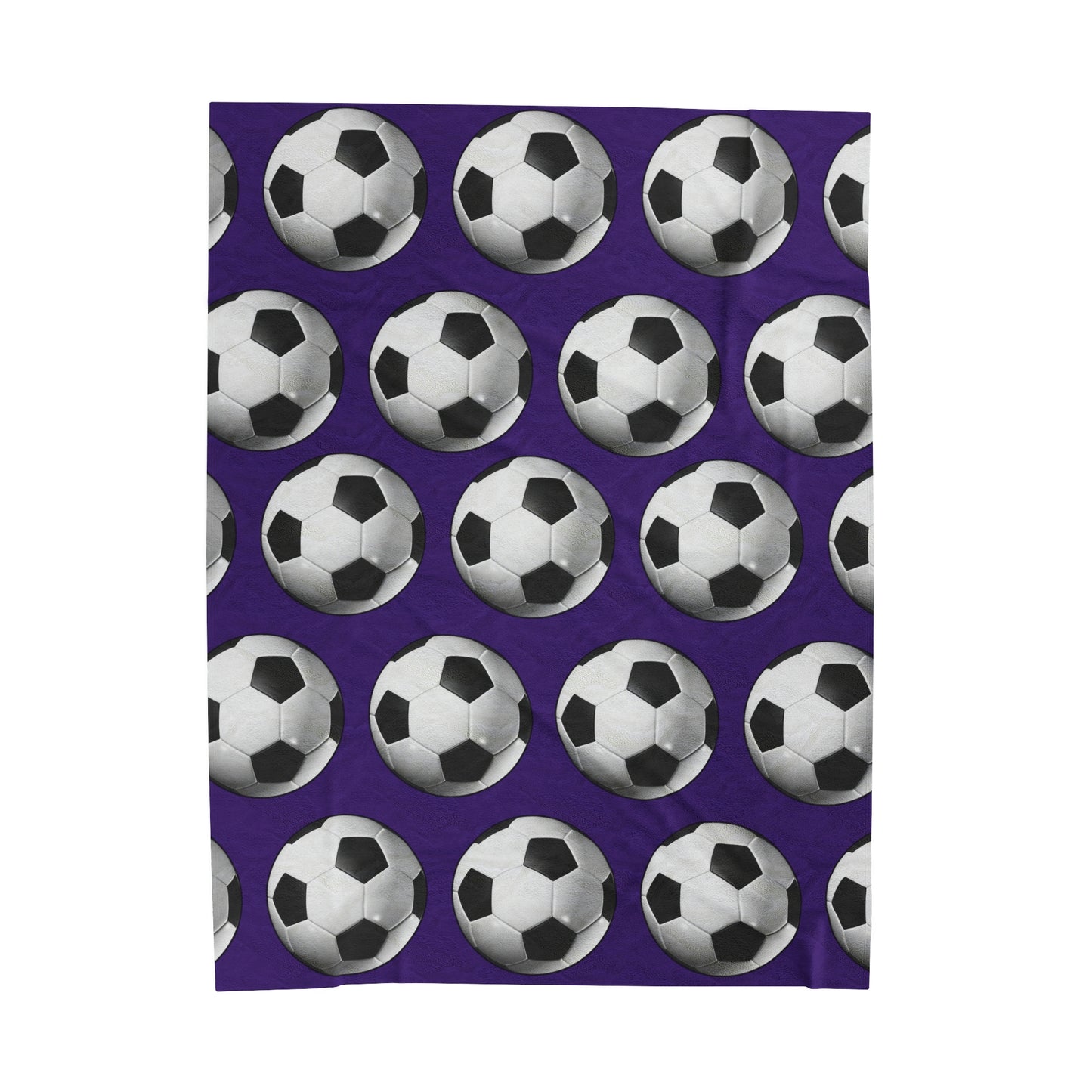 Soccer ball print- Velveteen Plush Blanket- PURPLE (ST-NCP-61-140U)