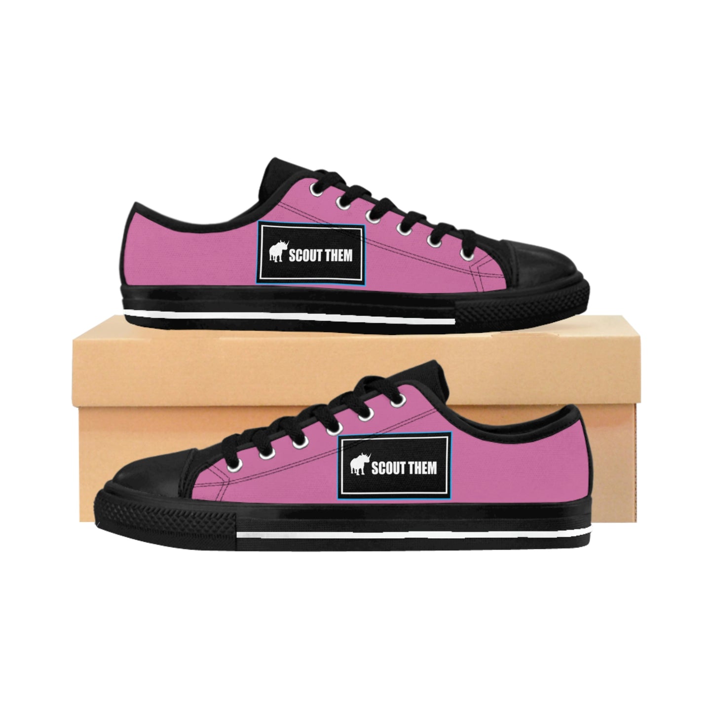 ScoutThem Shield blue border- Women's Sneakers- Light Pink and Black (ST-FGS-42-207W)