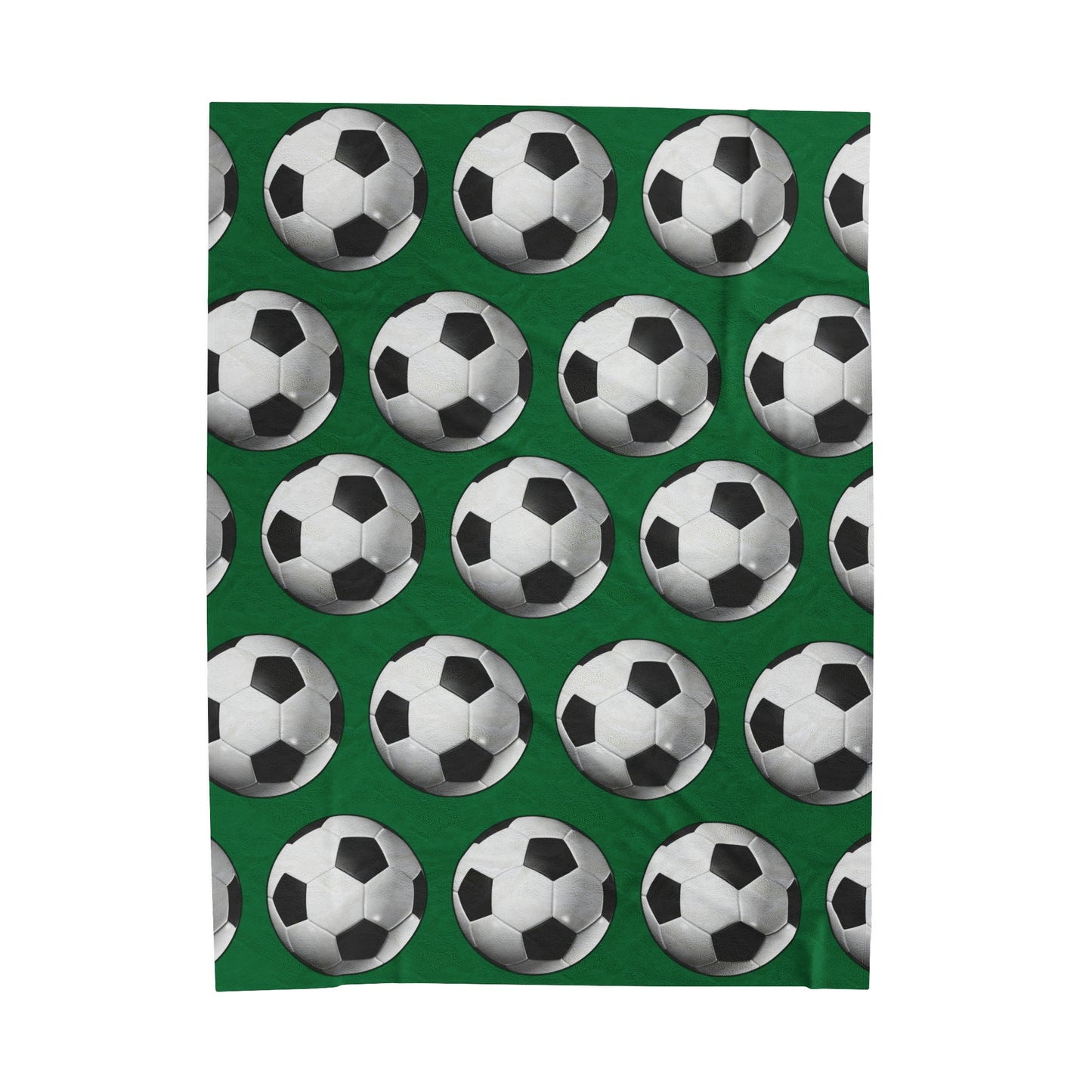 Soccer ball print- Velveteen Plush Blanket- DARK GREEN (ST-NCP-61-137U)