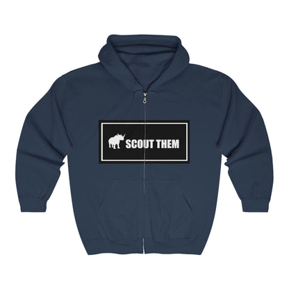 ScoutThem Shield Lg Front- Unisex Heavy Blend™ Full Zip Hooded Sweatshirt (ST-FGS-22-513U)