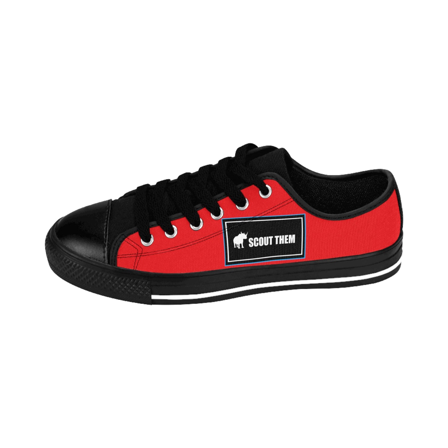 ScoutThem Shield blue border- Women's Sneakers- Red and Black (ST-FGS-42-203W)