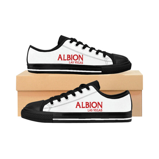 Albion LV Logo- Women's Sneakers- White and Black (ALB-LV-42-210W)