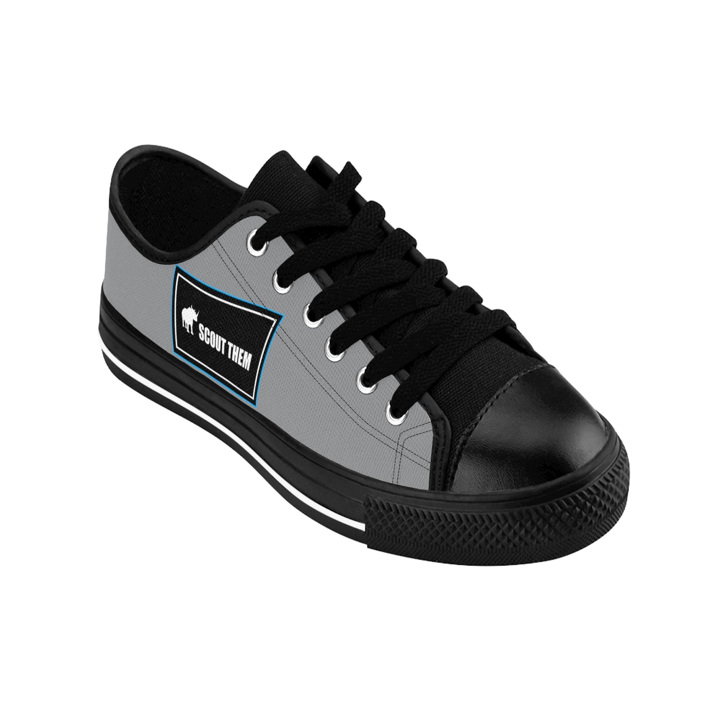 ScoutThem Shield blue border- Women's Sneakers- Grey and Black (ST-FGS-42-208W)