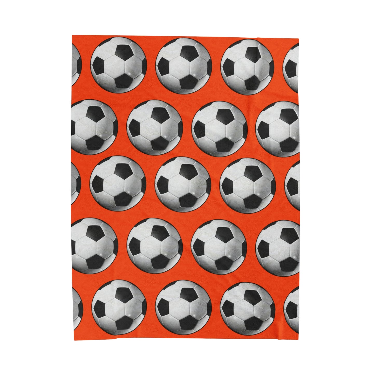 Soccer ball print- Velveteen Plush Blanket- ORANGE (ST-NCP-61-134U)