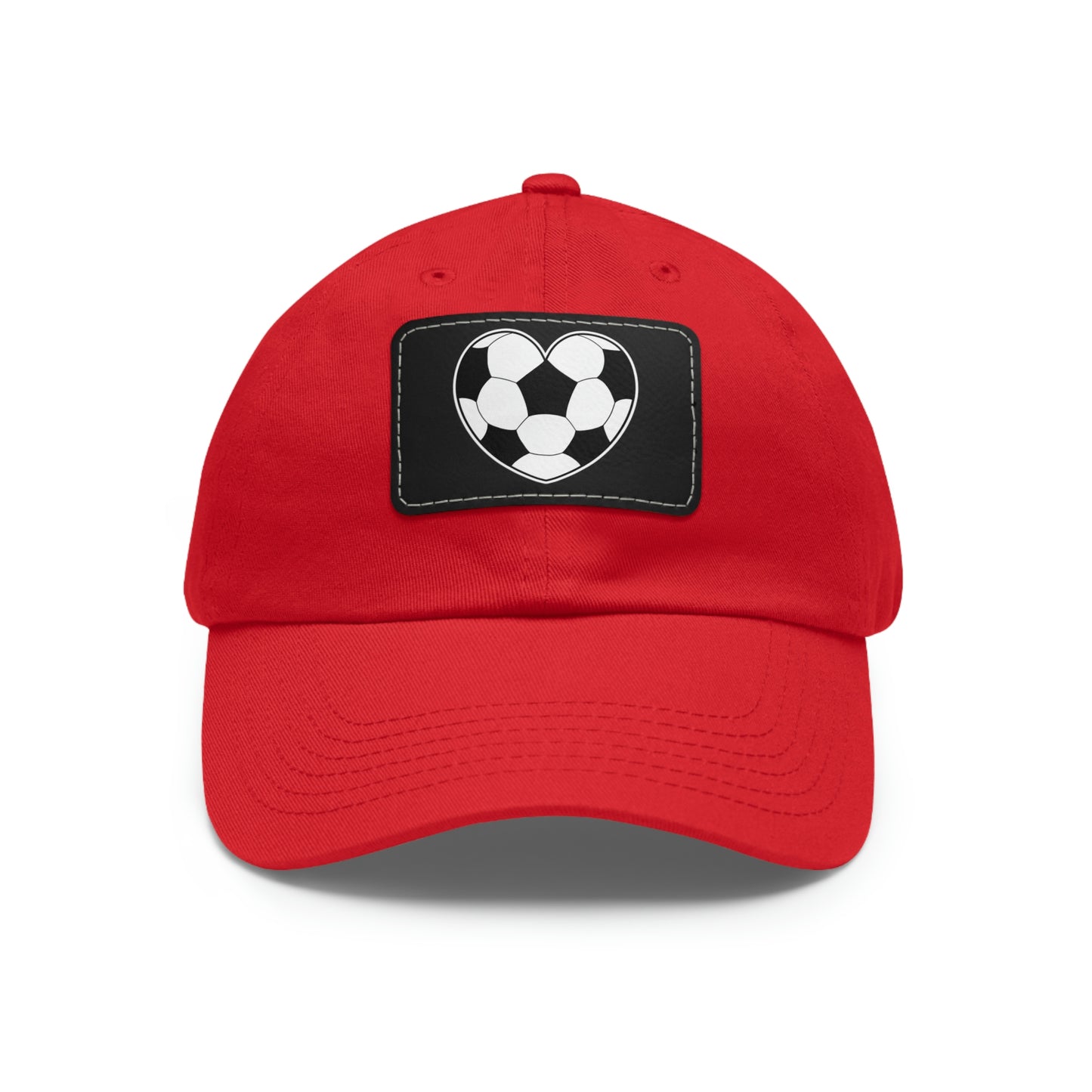 Soccer Ball Heart white- Dad Hat with Leather Patch (ST-NCP-11-033U)