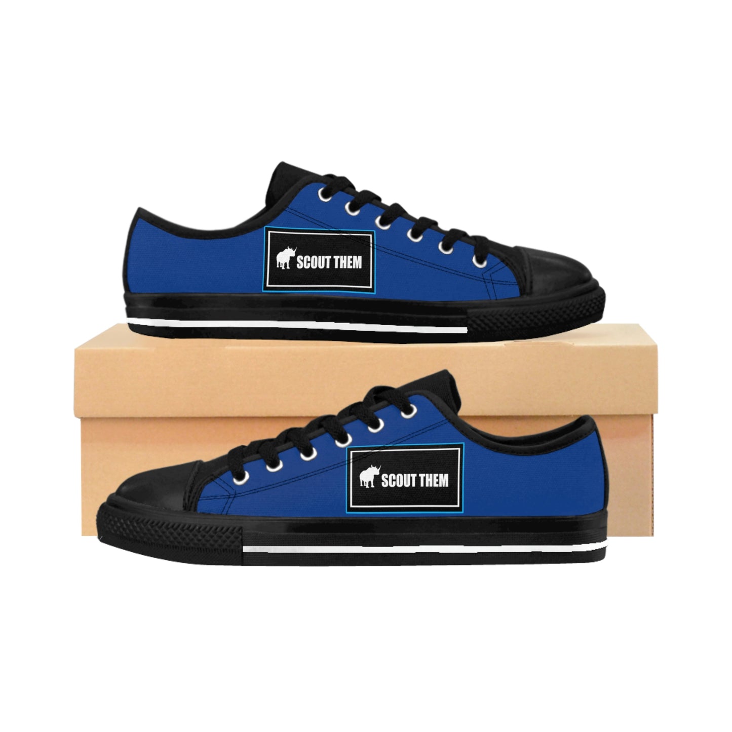 ScoutThem Shield blue border- Women's Sneakers- Dark Blue and Black (ST-FGS-42-205W)