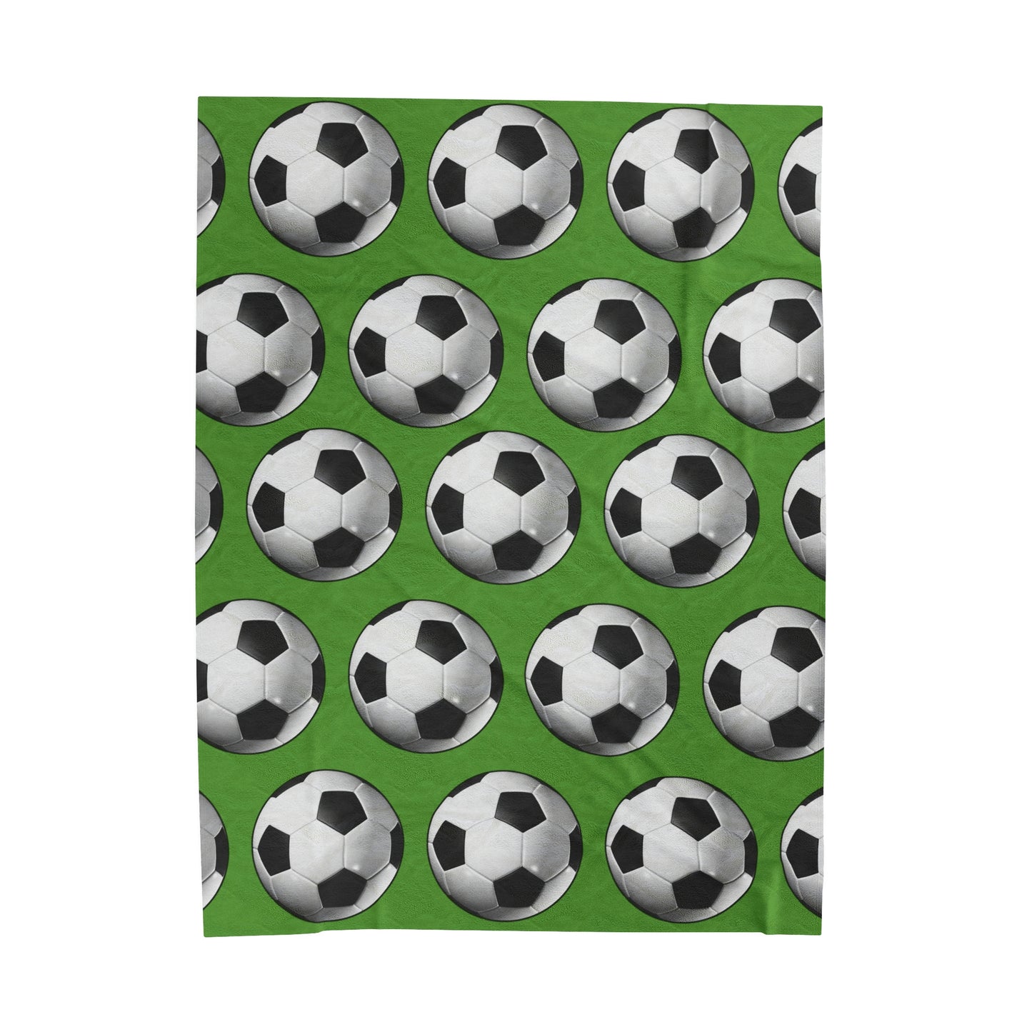 Soccer ball print- Velveteen Plush Blanket- GREEN (ST-NCP-61-136U)