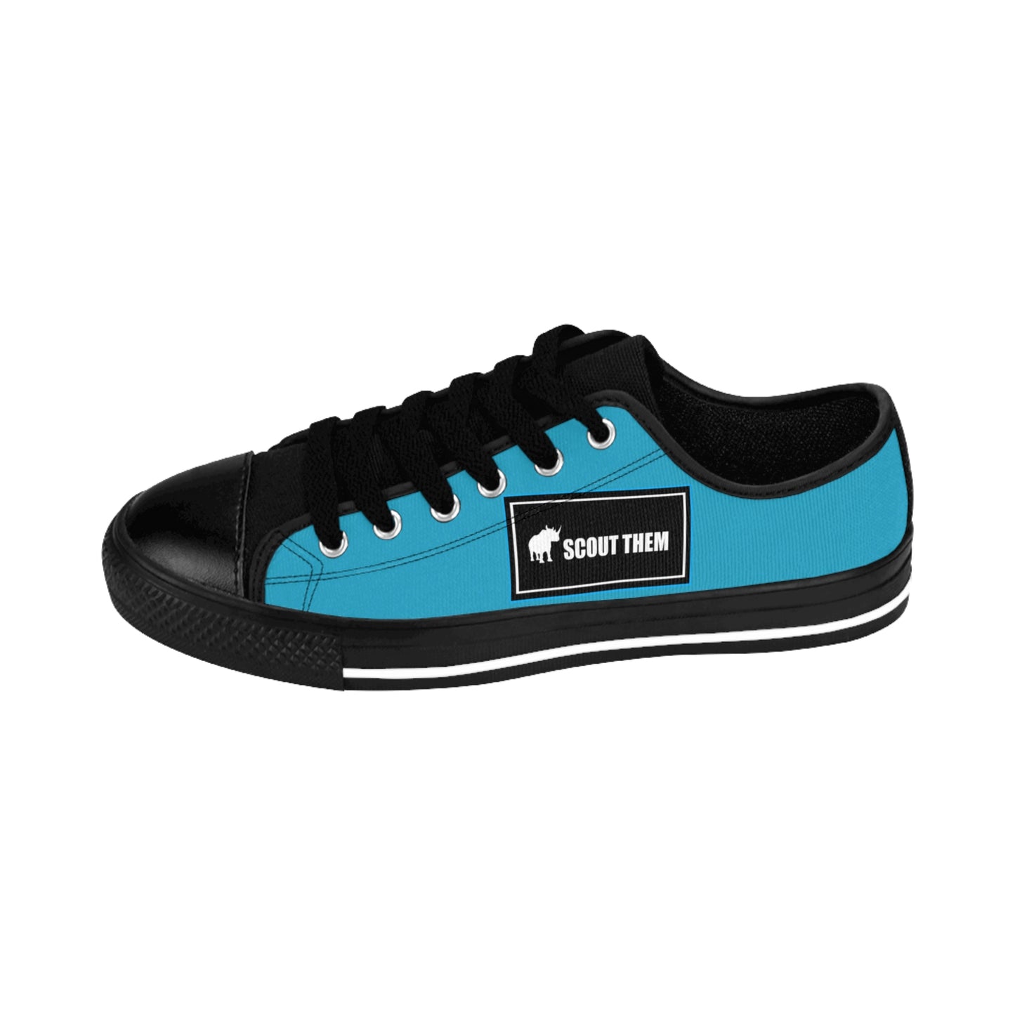 ScoutThem Shield blue border- Women's Sneakers- Turquoise and Black (ST-FGS-42-217W)