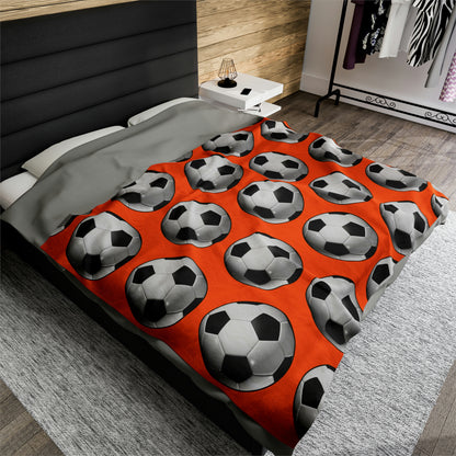 Soccer ball print- Velveteen Plush Blanket- CRUSTA (ST-NCP-61-133U)