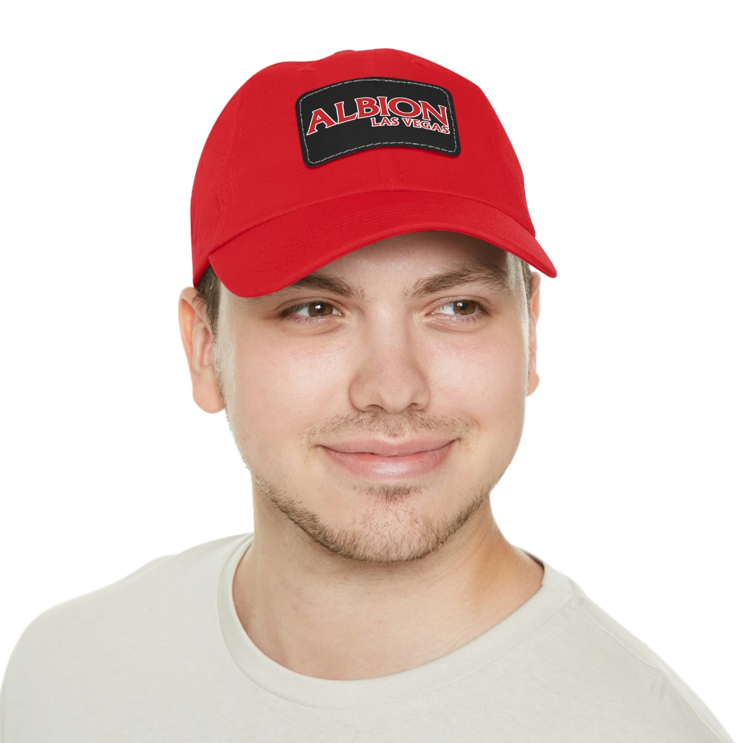 Albion LV Logo- Dad Hat with Leather Patch (ALB-LV-11-023U)