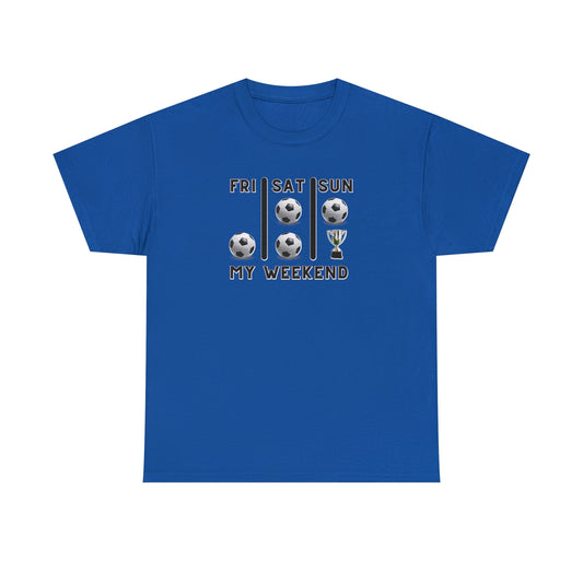 Soccer Trophy- My Weekend- Various Blue colors- Unisex Heavy Cotton Tee (ST-NCP-21-501U)