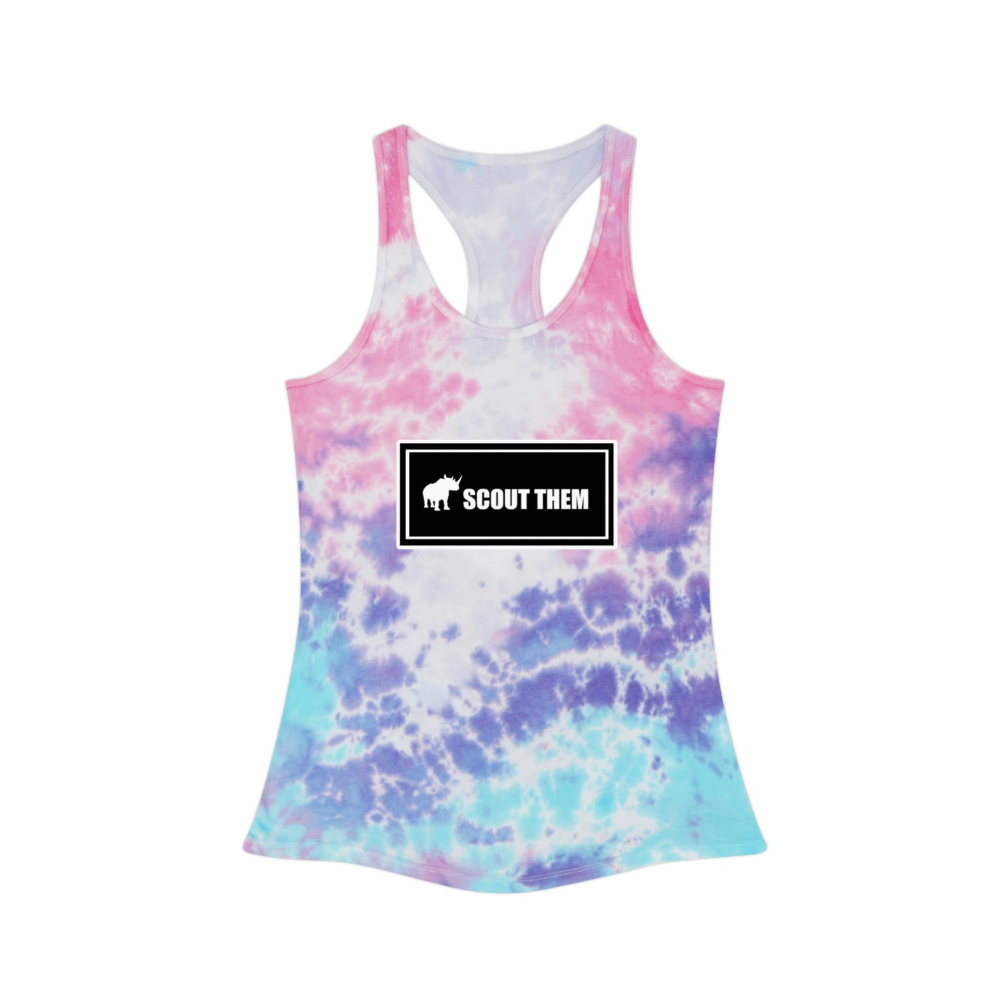 ScoutThem Shield Lg- Tie Dye Racerback Tank Top (ST-FGS-21-301W)