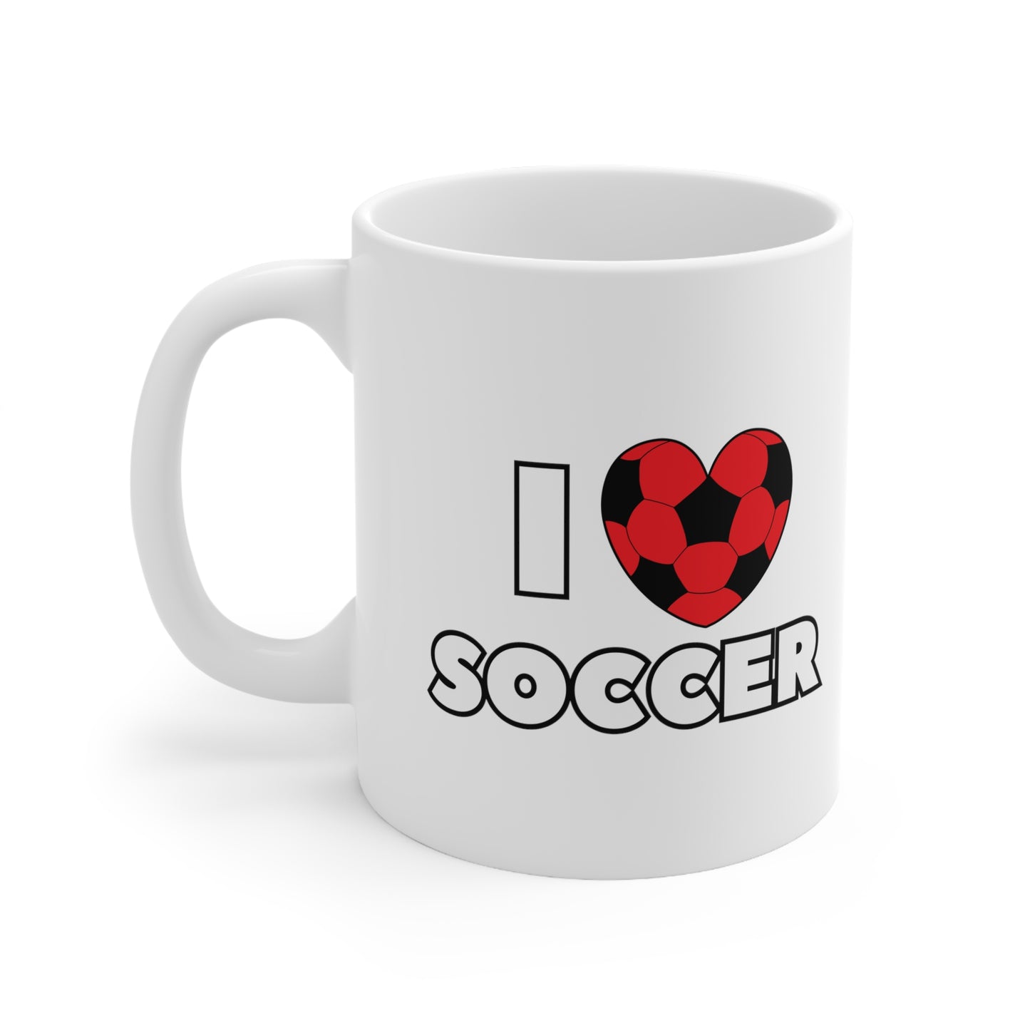 I Heart Soccer red- Ceramic Mug 11oz (ST-NCP-82-001A)