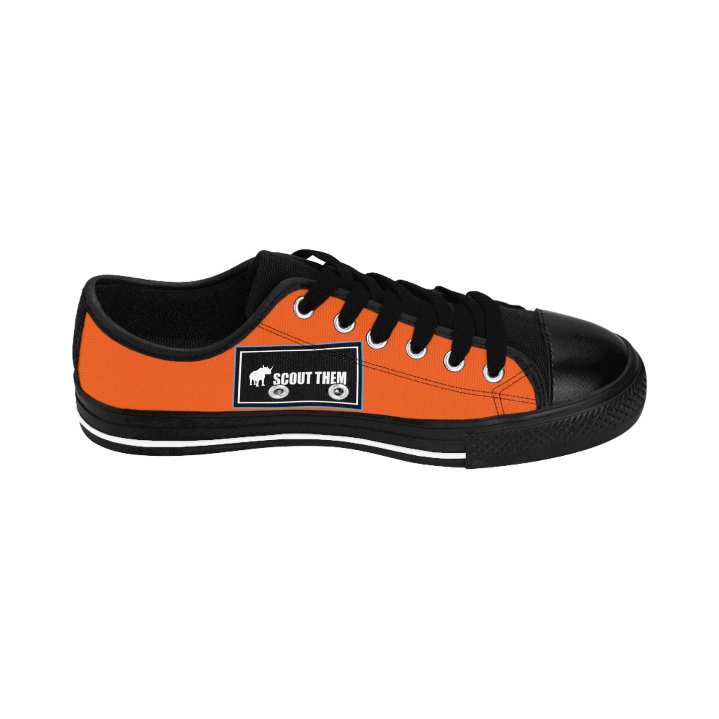 ScoutThem Shield blue border- Women's Sneakers- Orange and Black (ST-FGS-42-213W)