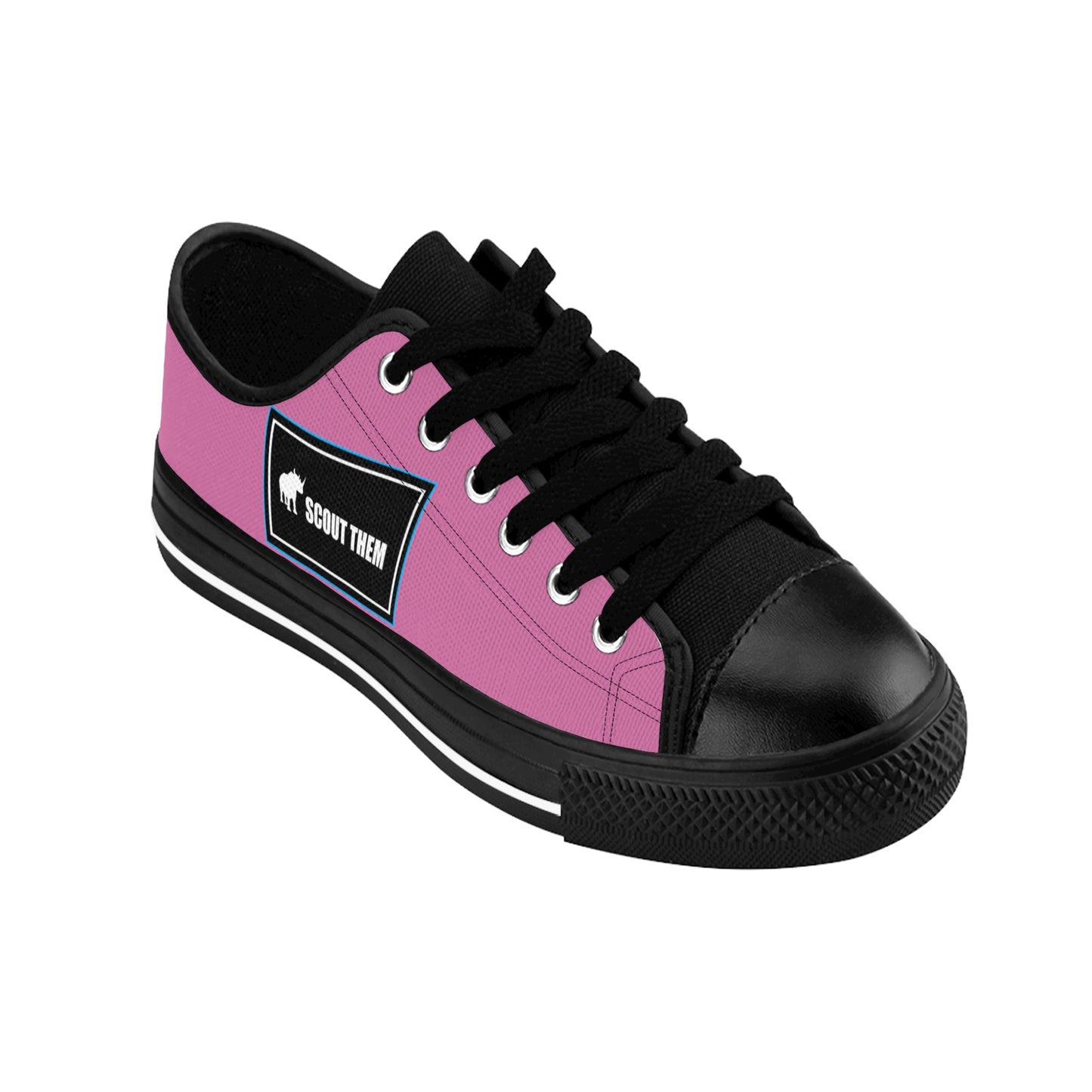 ScoutThem Shield blue border- Women's Sneakers- Light Pink and Black (ST-FGS-42-207W)