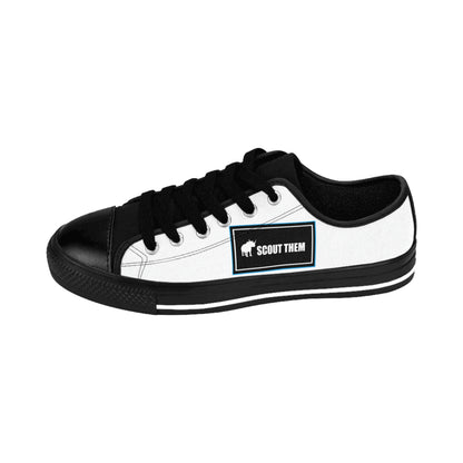 ScoutThem Shield blue border- Women's Sneakers- White and Black (ST-FGS-42-200W)