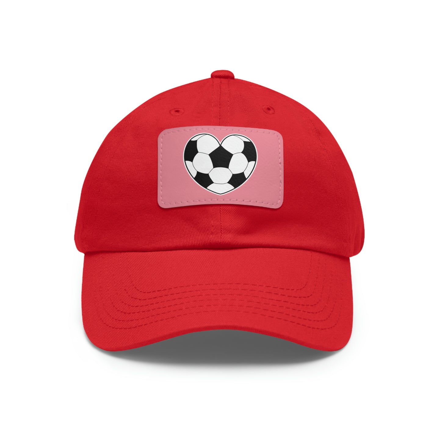 Soccer Ball Heart white- Dad Hat with Leather Patch (ST-NCP-11-033U)