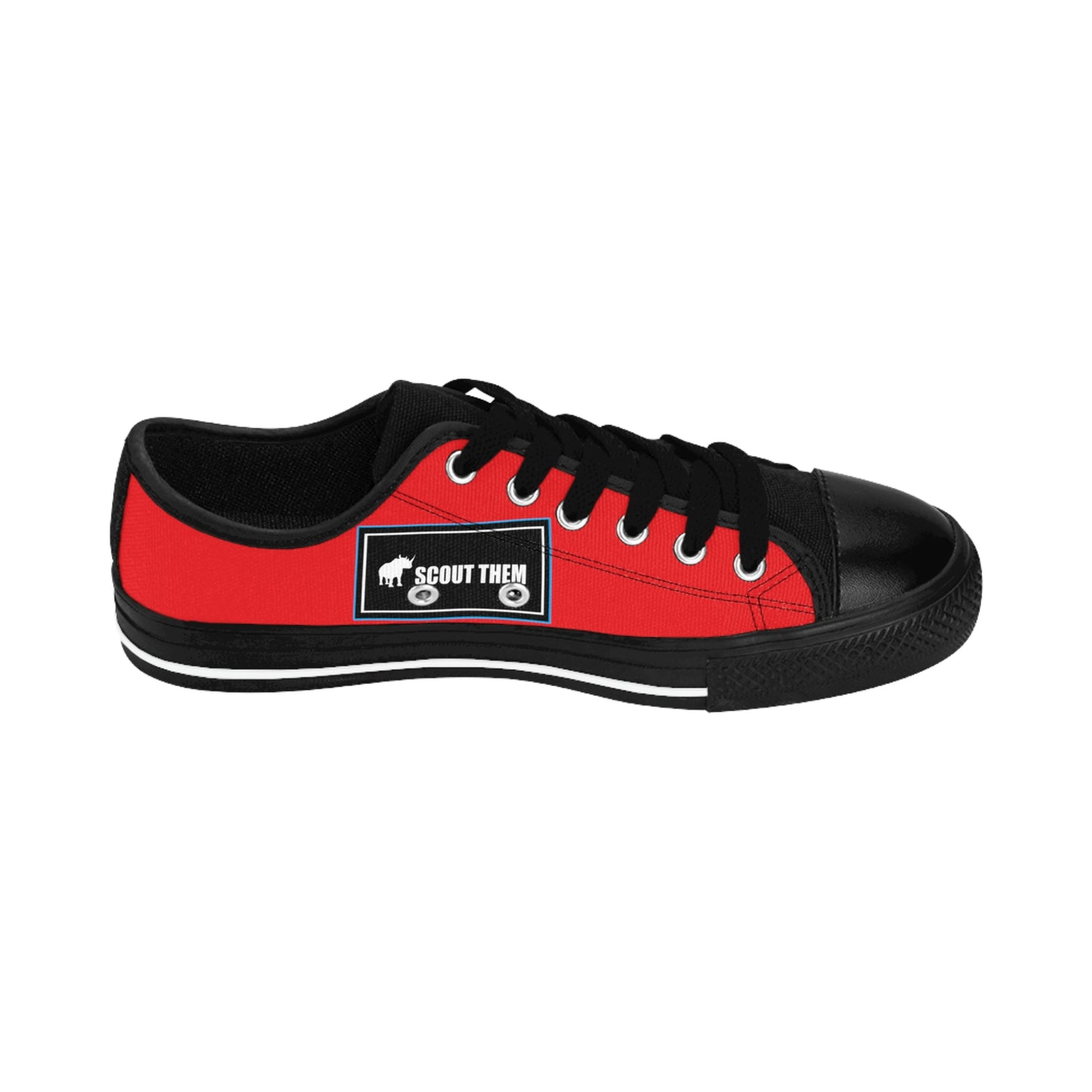 ScoutThem Shield blue border- Women's Sneakers- Red and Black (ST-FGS-42-203W)