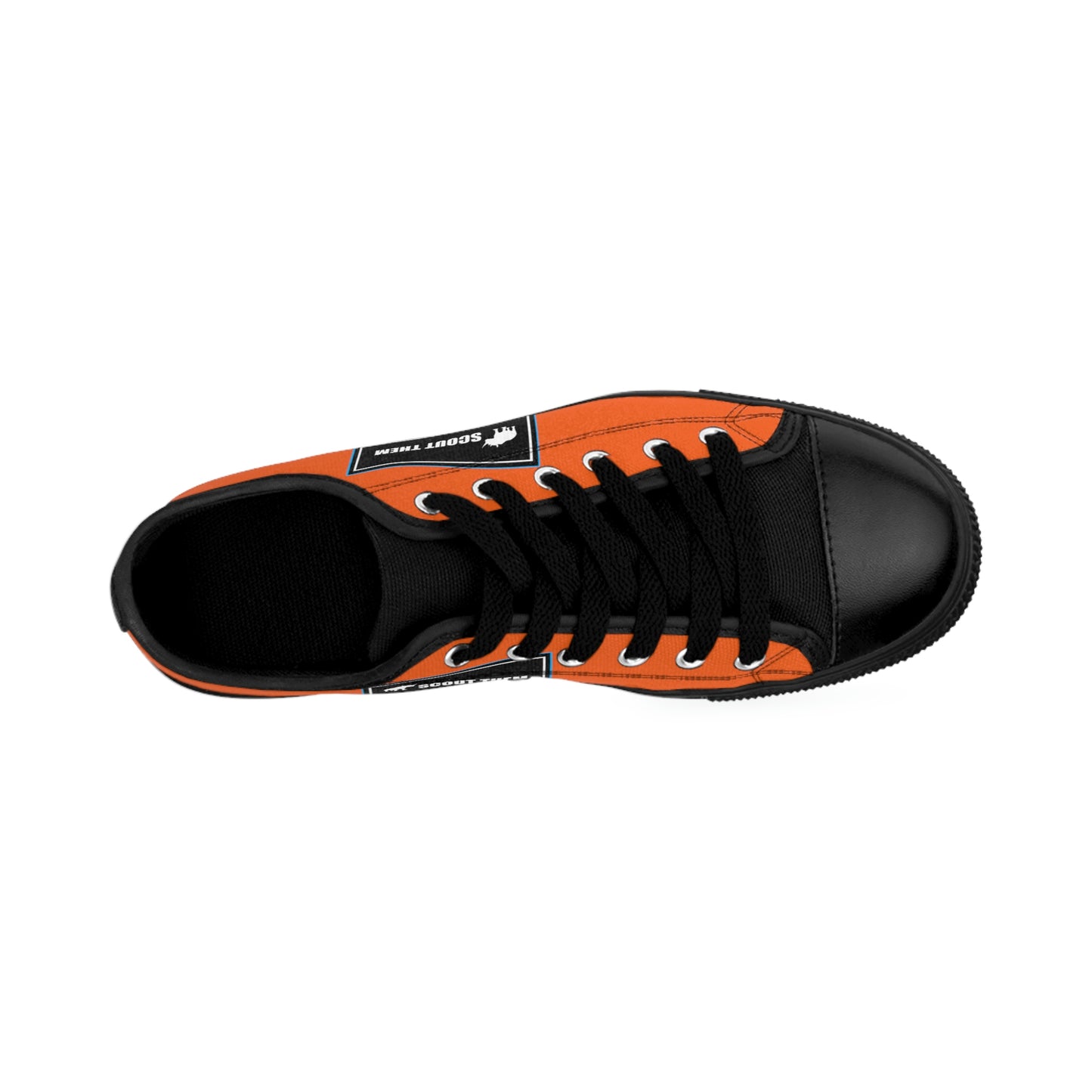 ScoutThem Shield blue border- Women's Sneakers- Orange and Black (ST-FGS-42-213W)