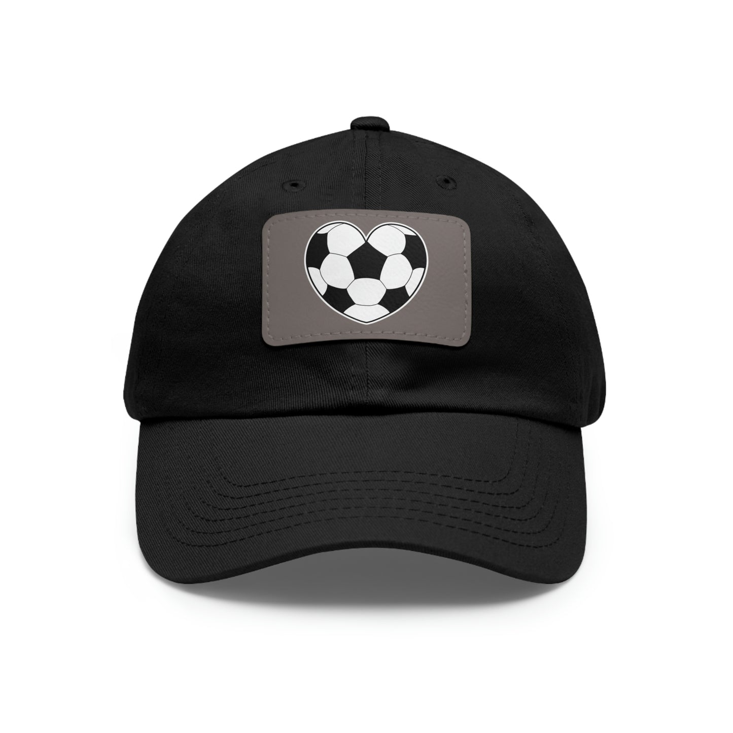 Soccer Ball Heart white- Dad Hat with Leather Patch (ST-NCP-11-033U)