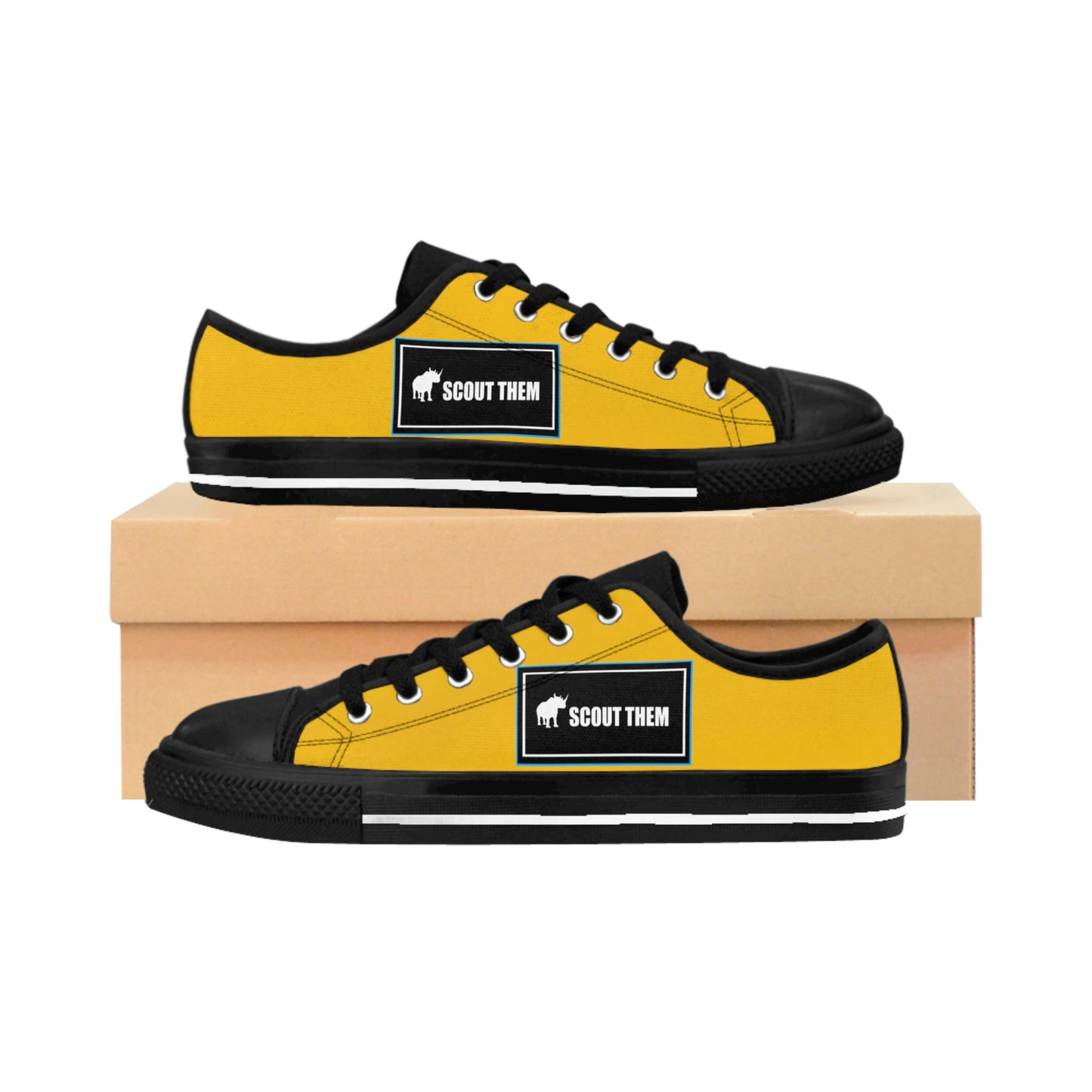 ScoutThem Shield blue border- Women's Sneakers- Yellow and Black (ST-FGS-42-214W)