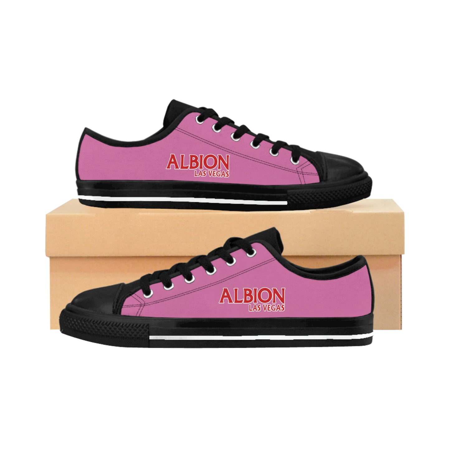 Albion LV Logo- Men's Sneakers- Light Pink and Black (ALB-LV-42-137M)